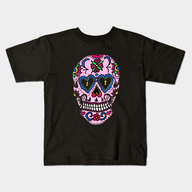 Sugar Skull Hearts Kids T-Shirt by Suzanne_Kurilla